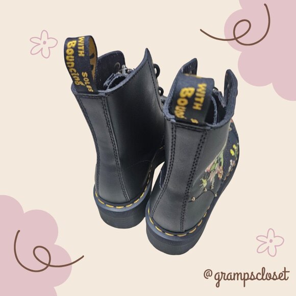 Dr. Martens Sinclair Floral Bloom Leather Platform Boots Size US L9 - Picture 4 of 8
